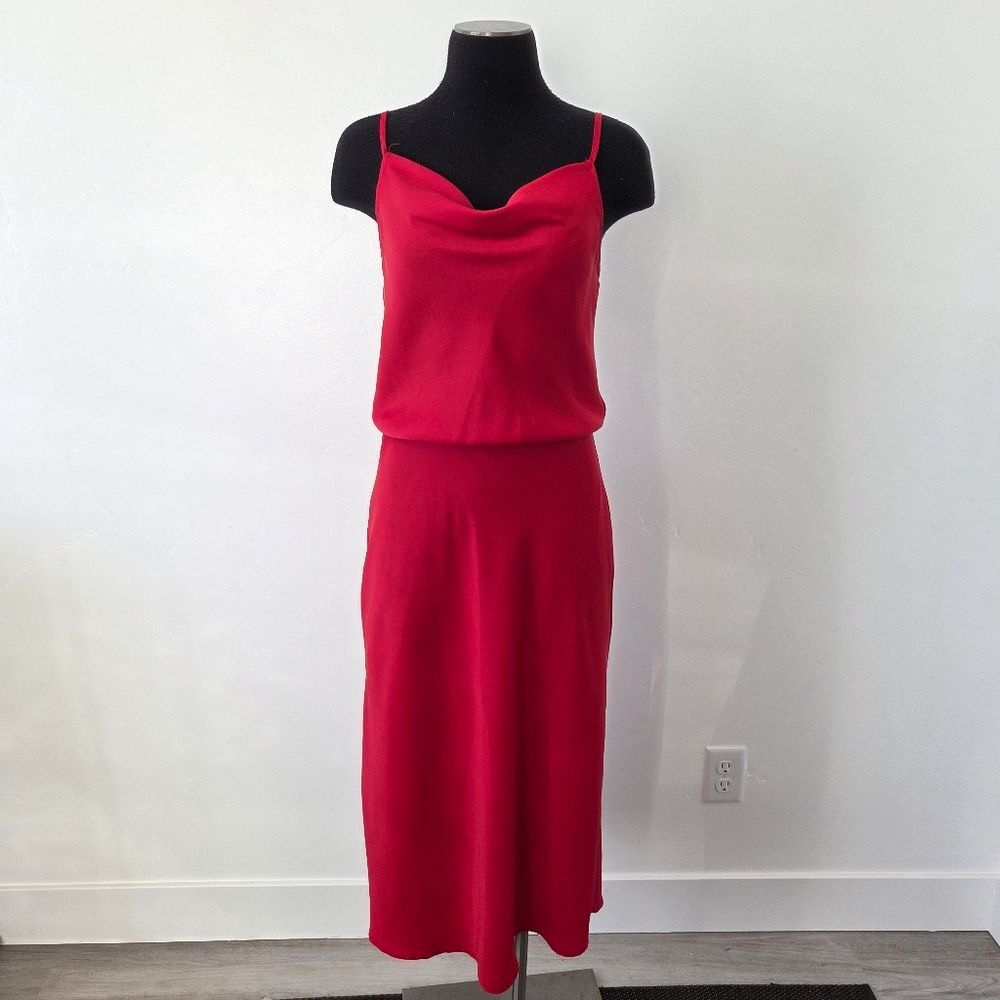 Red Satin Maxi Dress Valentine's Day Romantic Formal Cocktail Date Night Small
